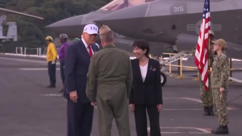 President Trump Participates in a Arrival Ceremony on the USS George Washington