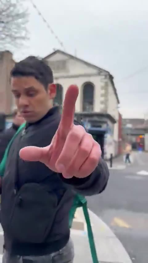 Migrant is hassling an Irishwoman and gets educated by a Dublin young fella