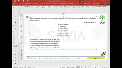 SAVIA REPASO 2025 - 2 | Semana 07 | Literatura
