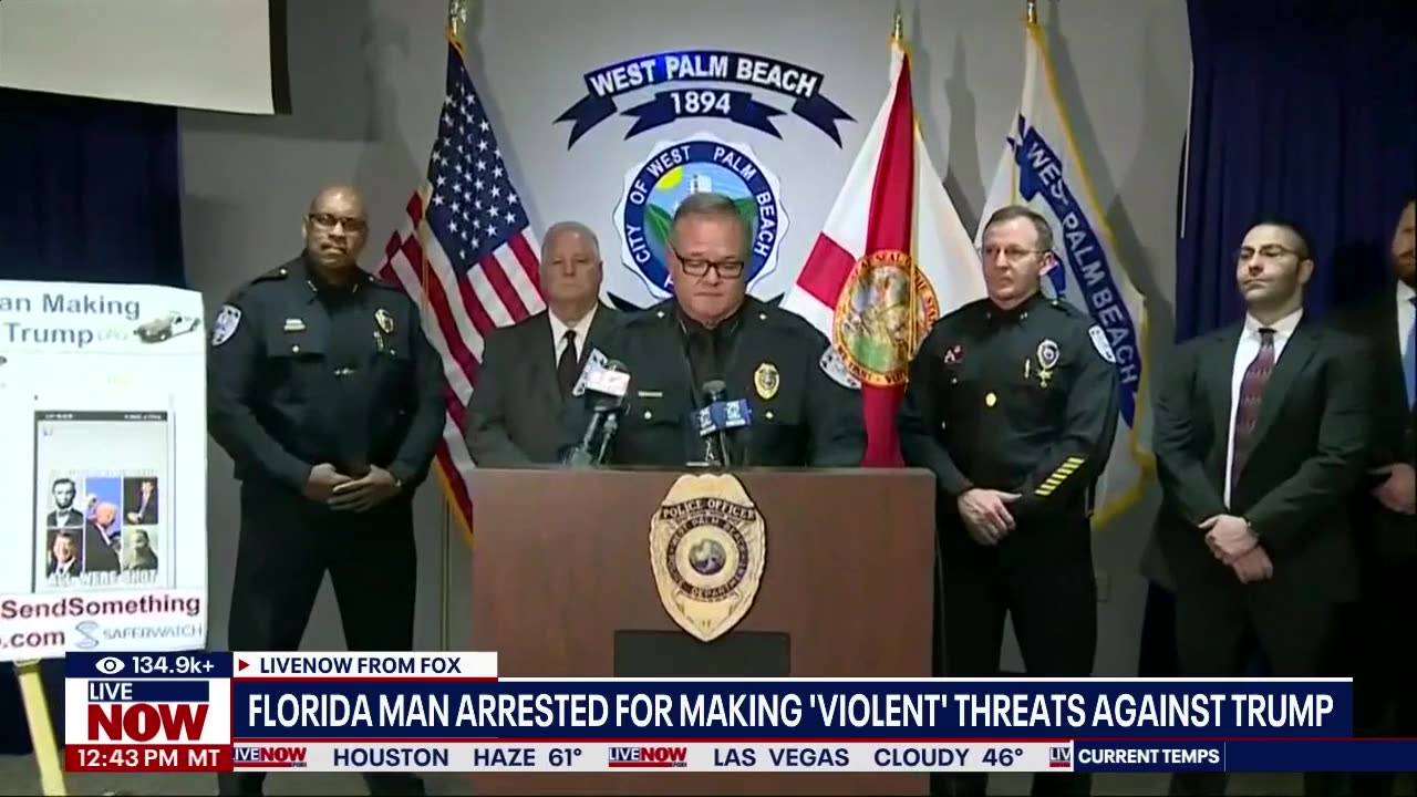 Florida man arrested for 'violent' threats against Trump