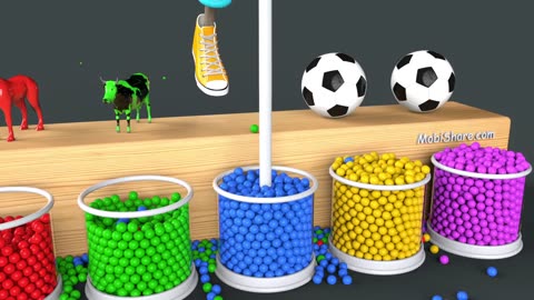 Learn Colors with Surprise Soccer Balls - Magic Mini Balls for Children and Todd