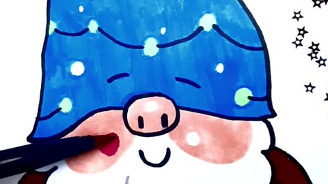 🧙‍♂️💙✨How to draw a Blue Polka Dot Gnome • Bright Kawaii Holiday Vibes ❄️🎄