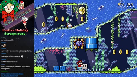Festive Holiday Stream 2025 - Super Mario World Christmas Island 1 & 2