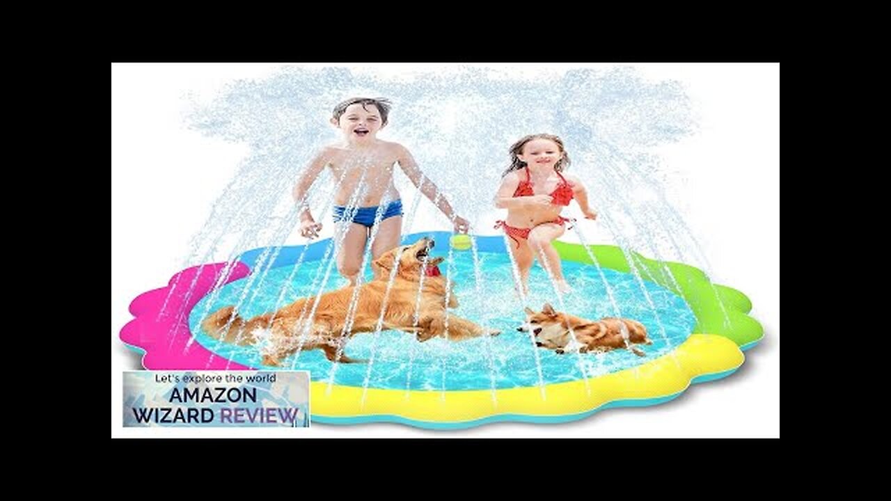 Raxurt Dog Splash Pad, 67in Anti-Slip Dog Pool Splash Pad for Dogs Review