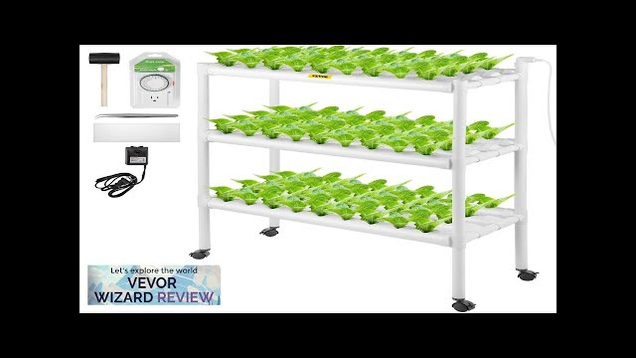 VEVOR Hydroponics Growing System 108 Sites 12 Food-Grade PVC-U Pipes 3 Layers Review