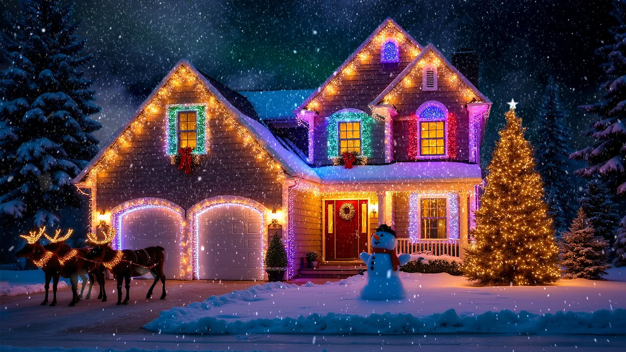 Magical Christmas Scenery with Joyful Music | Relaxing Snowy Wonderland to Brighten Your Day