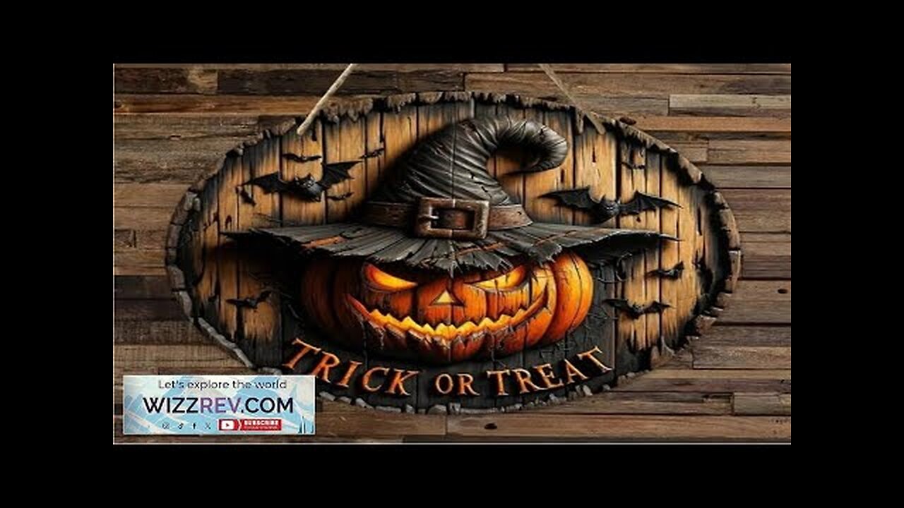 Halloween Wooden Wreath Logo Retro Pumpkin Head Horror Art Decoration Home Garden Review