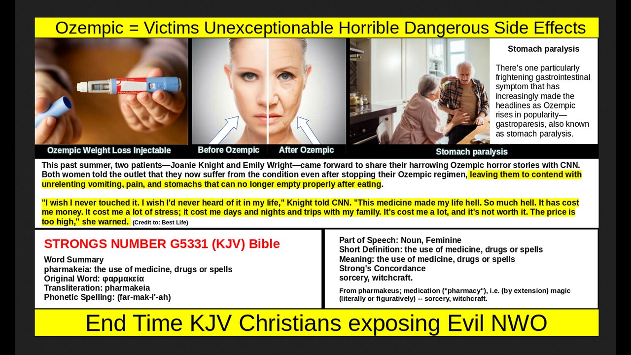 Ozempic = Victims Unexceptionable Horrible Dangerous Side Effects