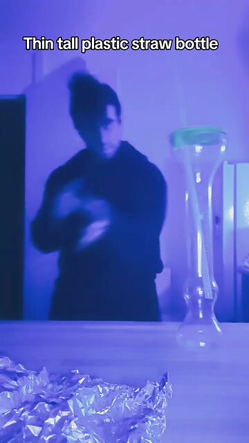 TELEKINESIS THIN TALL PLASTIC STRAW BOTTLE