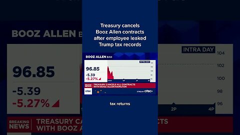 Treasury cancels Booz Allen contracts after employee leaked Trump tax records