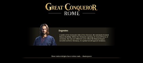 Great Conqueror Rome Chapter 13: Conquering Germania Cherusci pt.1