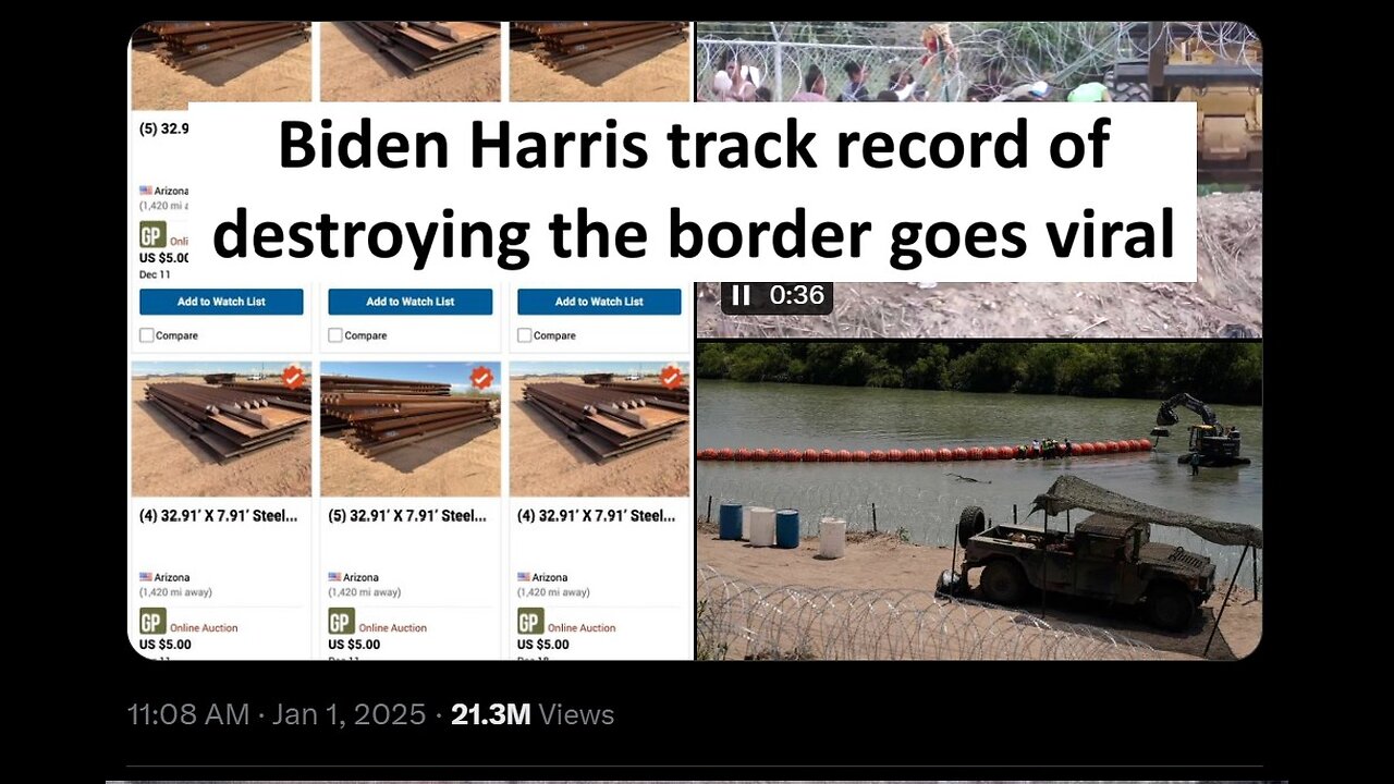 Biden Harris border destruction steps goes viral, selling border wall for $5