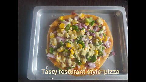 Restaurant style corn cheese pizza