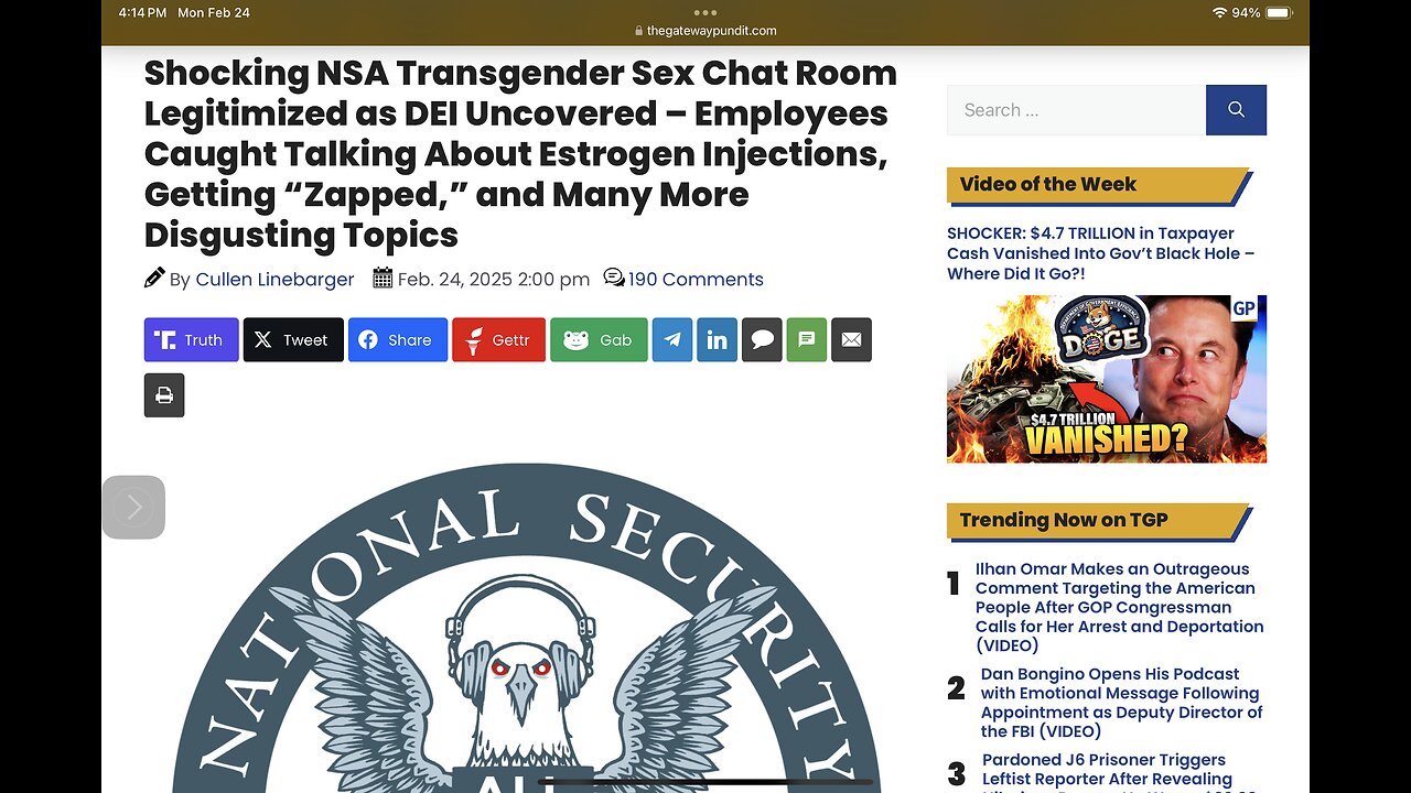 Shocking NSA Transgender Sex Chat Room Legitimized as DEI Uncovered – Employees Caught