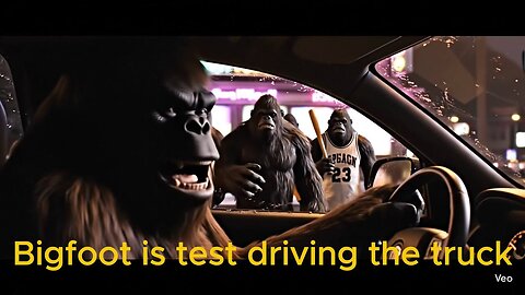 Bigfoot is test driving the truck