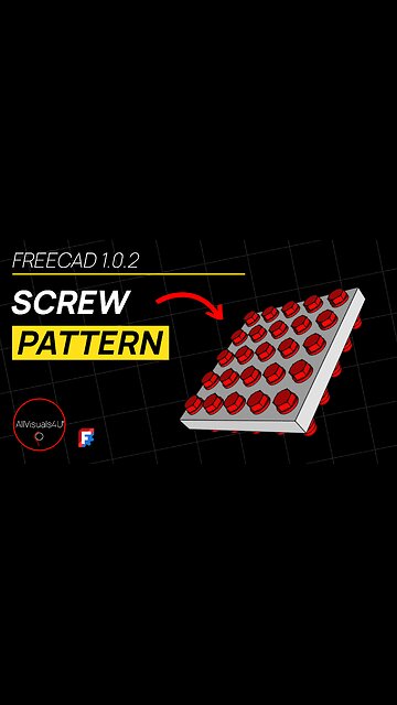 🔩 Screw Pattern Tutorial - FreeCAD Fasteners Workbench - FreeCAD Array - Freecad Pattern | #Shorts