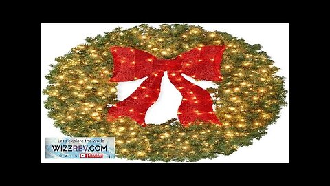 Christmas Wreath 48in Large Artificial Pre-Lit Fir for Door Mantel W/Red Lights Review