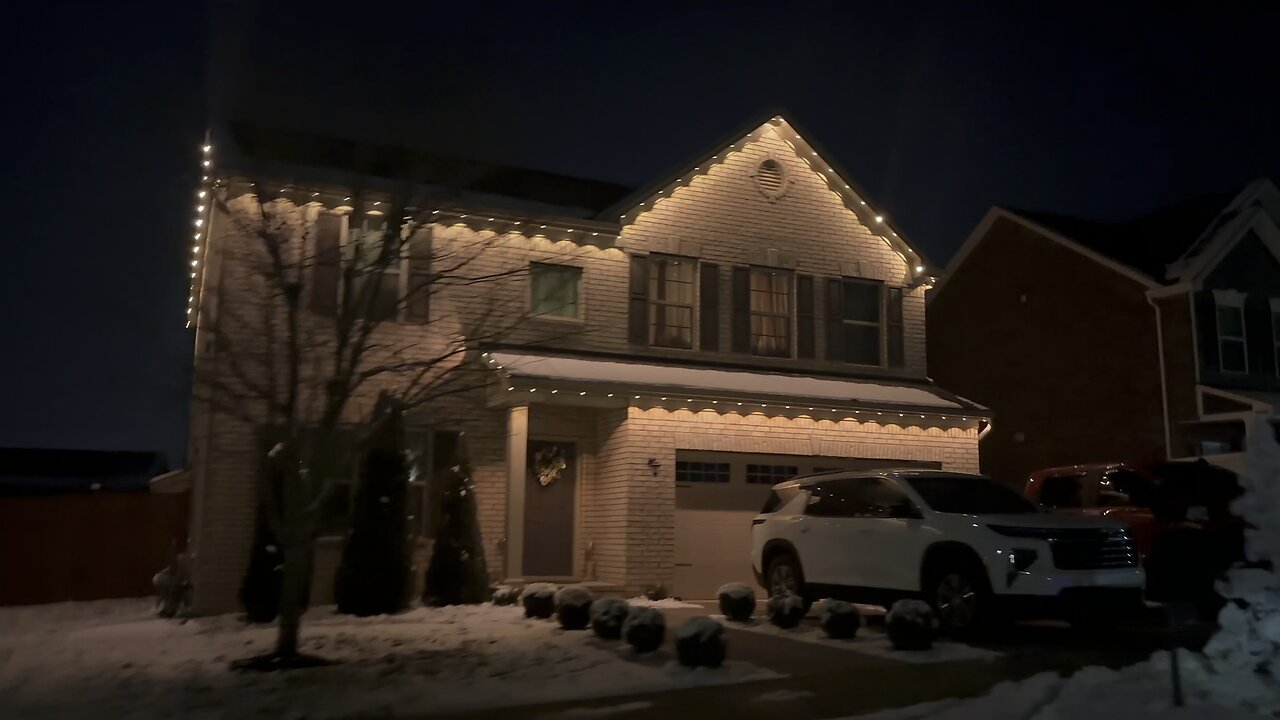 Christmas lights and snow, January 11 2025!