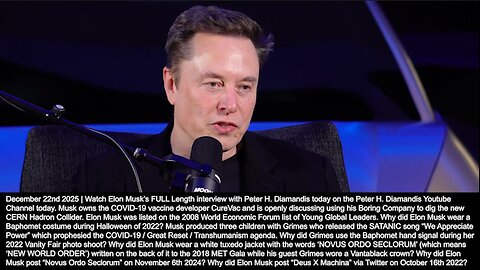 Universal High Income | "There Is Going to Be More Humanoid Robots Than All Humans...White Collar Work That Is the First That AI Will Be Able to Replace. Be Careful for What You Wish For Because You Might Get It." - Musk (12/22/25)