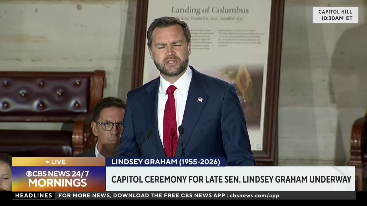 'A TRUE AMERICAN ORIGINAL': Vance Delivers Moving Farewell to Lindsey Graham thumbnail