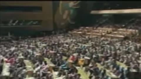 President Regan about us needing an outside alien threat to unify the world.