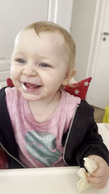 daddy being silly baby is happy