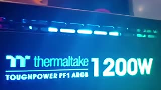 Thermaltake booth CES 2020 TOUGHPOWER 1200W RGB POWER SUPPLY
