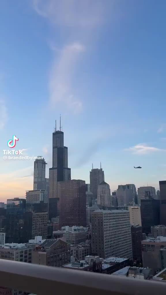 Blackhawks spotted hovering over downtown Chicago. Clean up time.