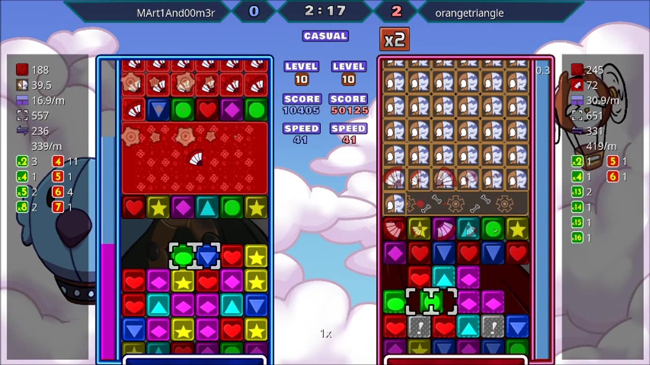 Panel Attack 2-Player Casual (11-25-2025): Mart1And00m3r vs. OrangeTriangle