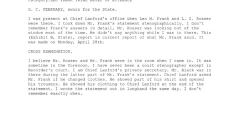 G C FEBRUARY, Sworn In For The State, 20th To Testify