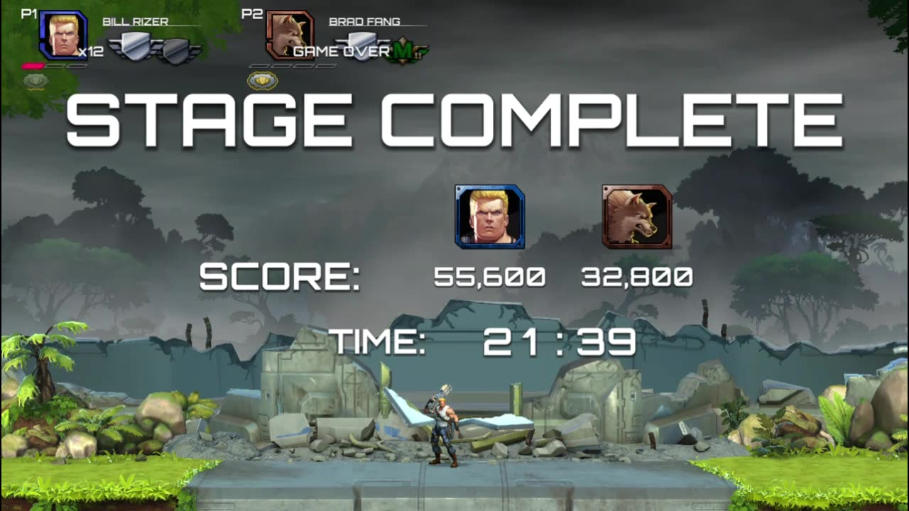 CONTRA OPERATION GALUGA GAMEPLAY 2 PLAYER MODE PLAYING WITH MY 8 YEAR YOUNGER NEPHEW WITH BRAD FANG