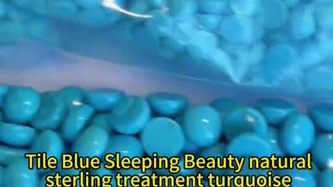 250113-6 Tile Blue Sleeping Beauty natural sterling treatment turquoise round shaped turquoise