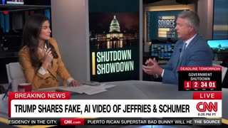 Kaitlan Collins is BIG mad President Trump posted the AI video mocking Schumer and Jeffries