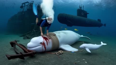 The mother Beluga Whale was trapped and was promptly rescued by humans.