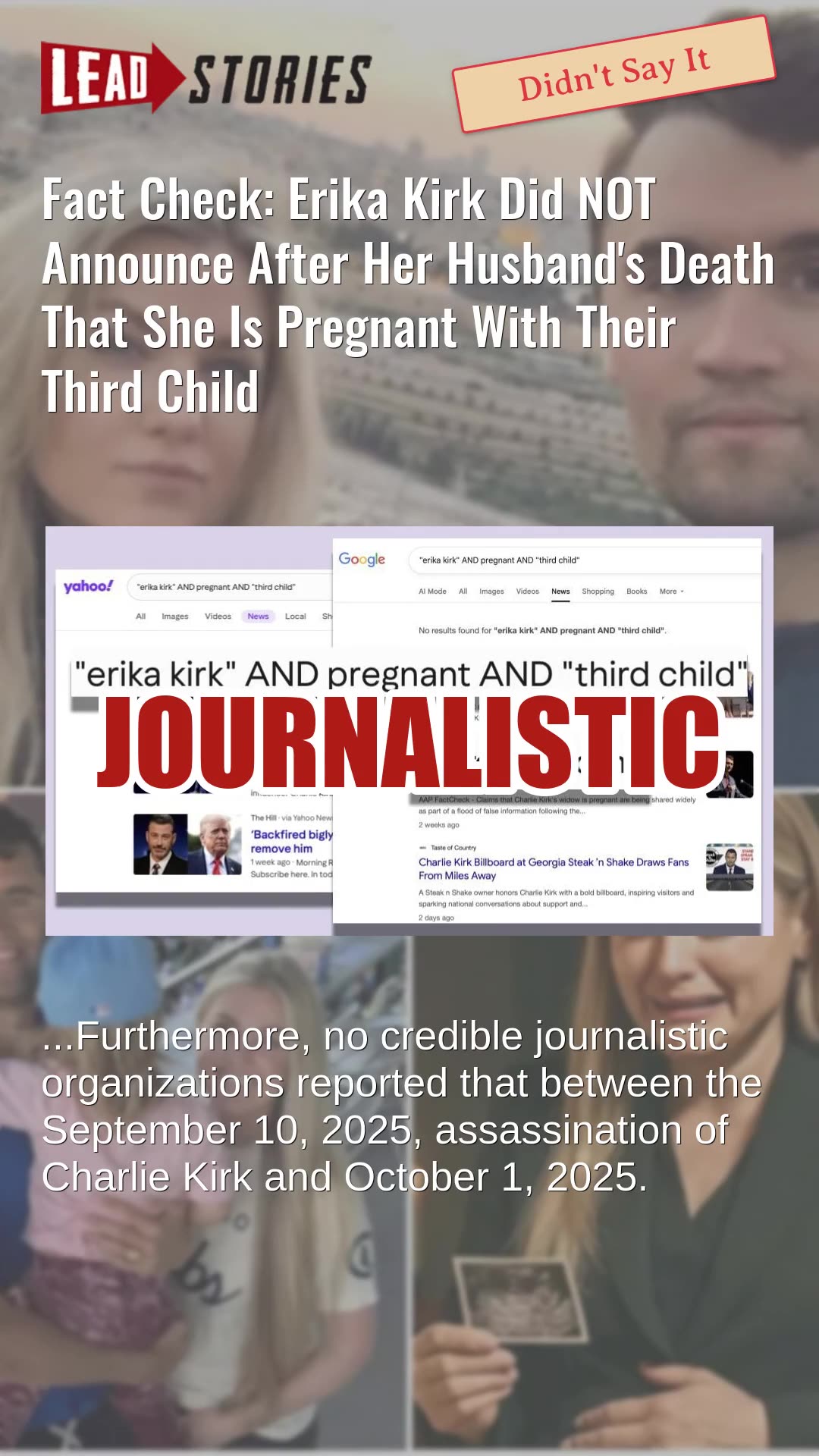 Fact Check: Erika Kirk Did NOT Announce She Is Pregnant With Their Third Child