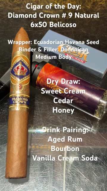 Diamond Crown #9 Natural 6x50 Belicoso #CigarOfTheDay #CigarReview #Shorts #Short