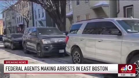 Federal agents arresting illegals in Boston.