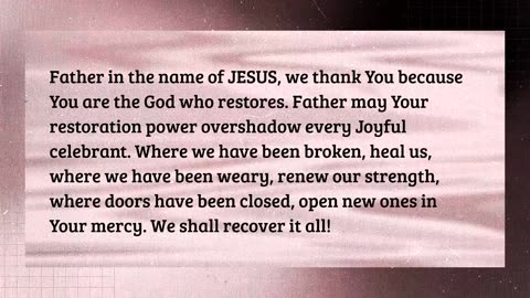 JOICC Glory Sunday/Anointing Service! || November 9, 2025