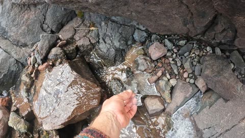 Eating ice in Huaman Razu (Huancavelica, Peru)