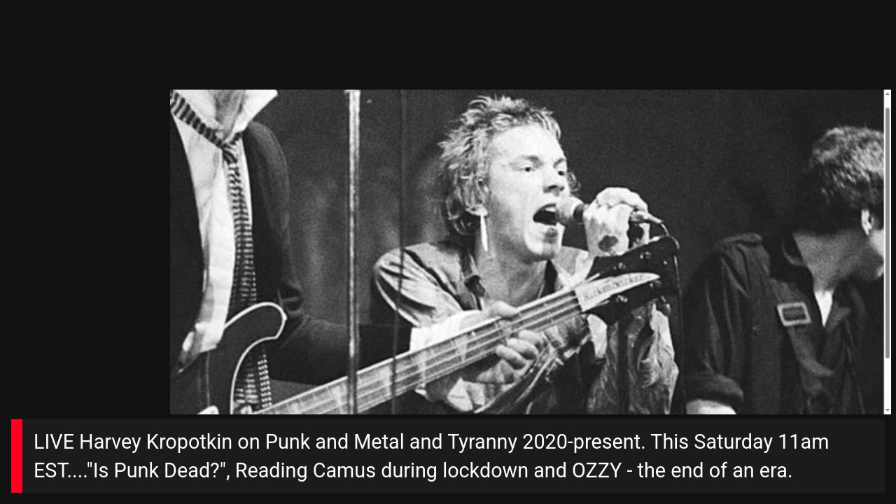 Harvey Kropotkin LIVE this Saturday - 2020 the year Punk Died.