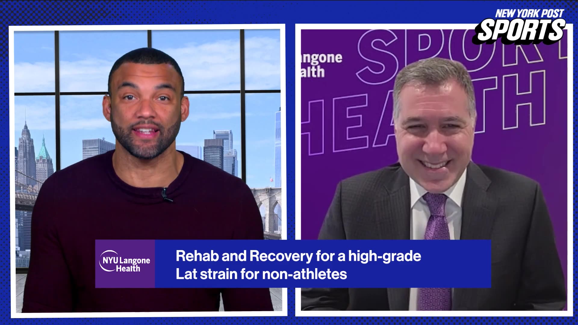 NYU Langone's Mark Grossman, MD, explains Luis Gil's recovery process from a high-grade right lat strain