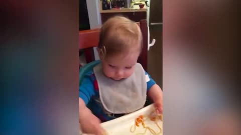 Babies Fighting with Crazy Food - Funny Baby Video Funny Babies Eating Spaghetti Compilation