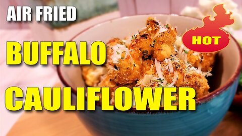 Air fryer cauliflower wings are crispy, delicious, and healthy! #airfryerrecipes #cauliflowerwings