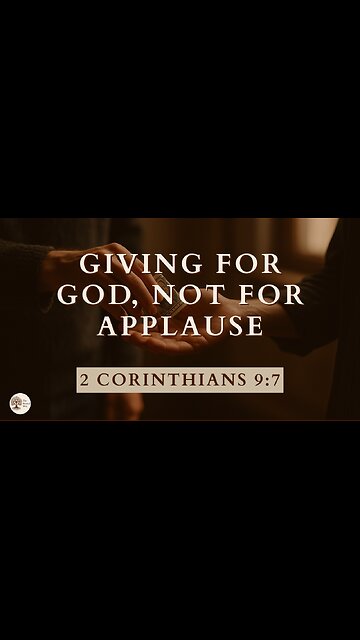 Giving for God, Not for Applause 2 Corinthians 9:7