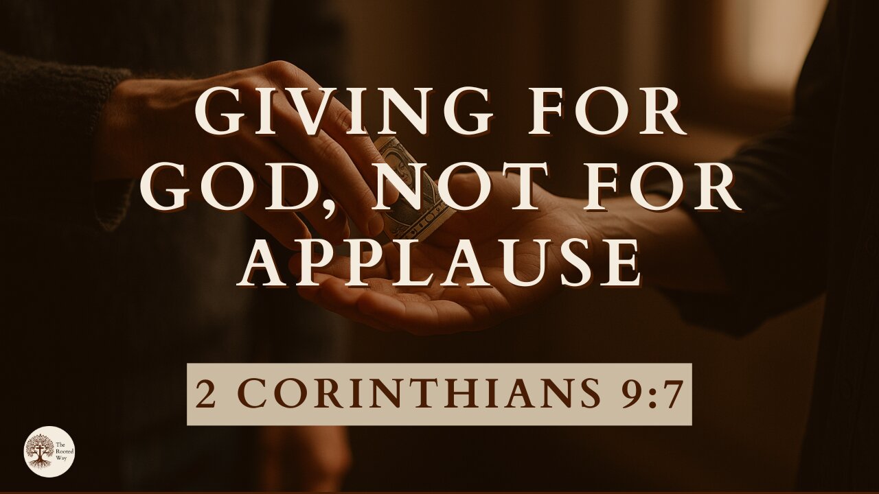 Giving for God, Not for Applause 2 Corinthians 9:7