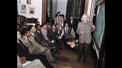 Albert Einstein visiting Lincoln University to support Black students, 1946