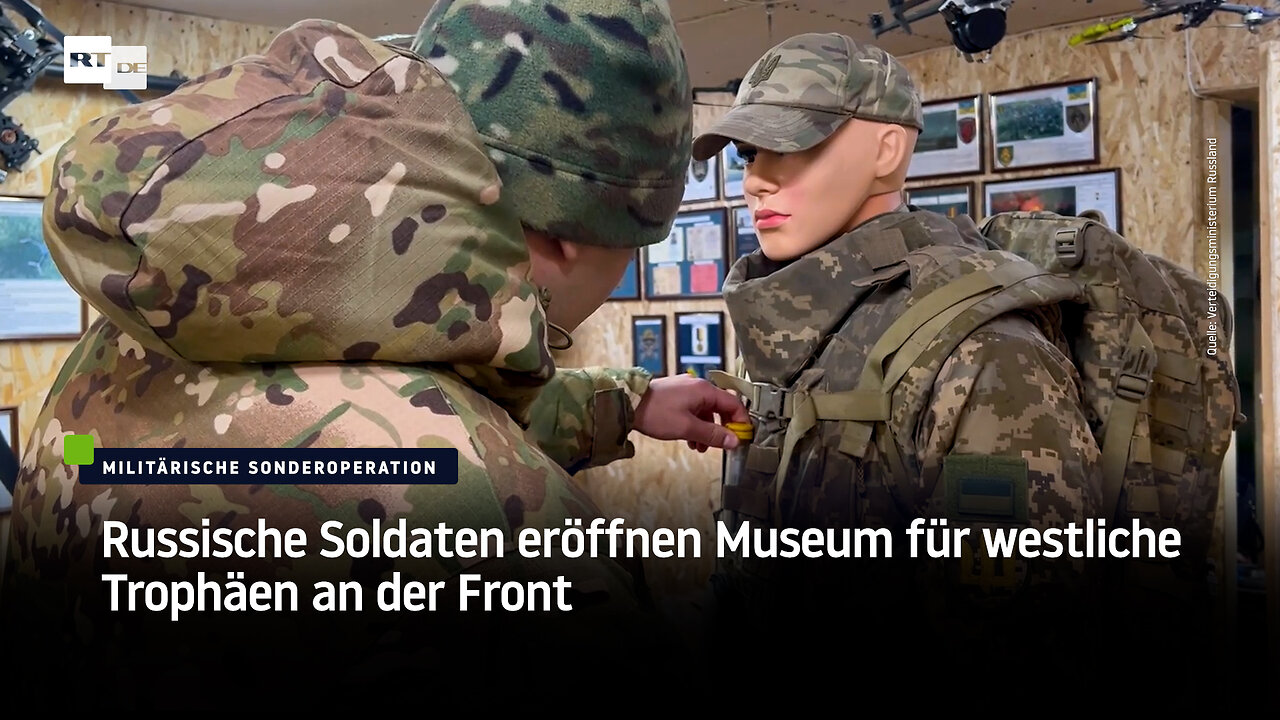 Russische Soldaten eröffnen Museum für westliche Trophäen an der Front