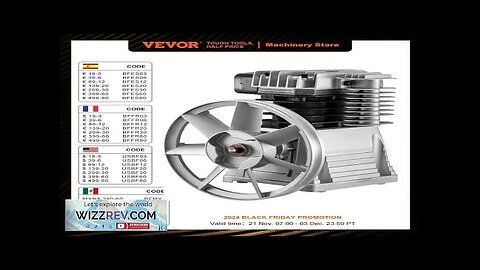 VEVOR Air Compressor Heads Piston Twin Cylinder Single Stage 2.2KW 375 L/MIN Review