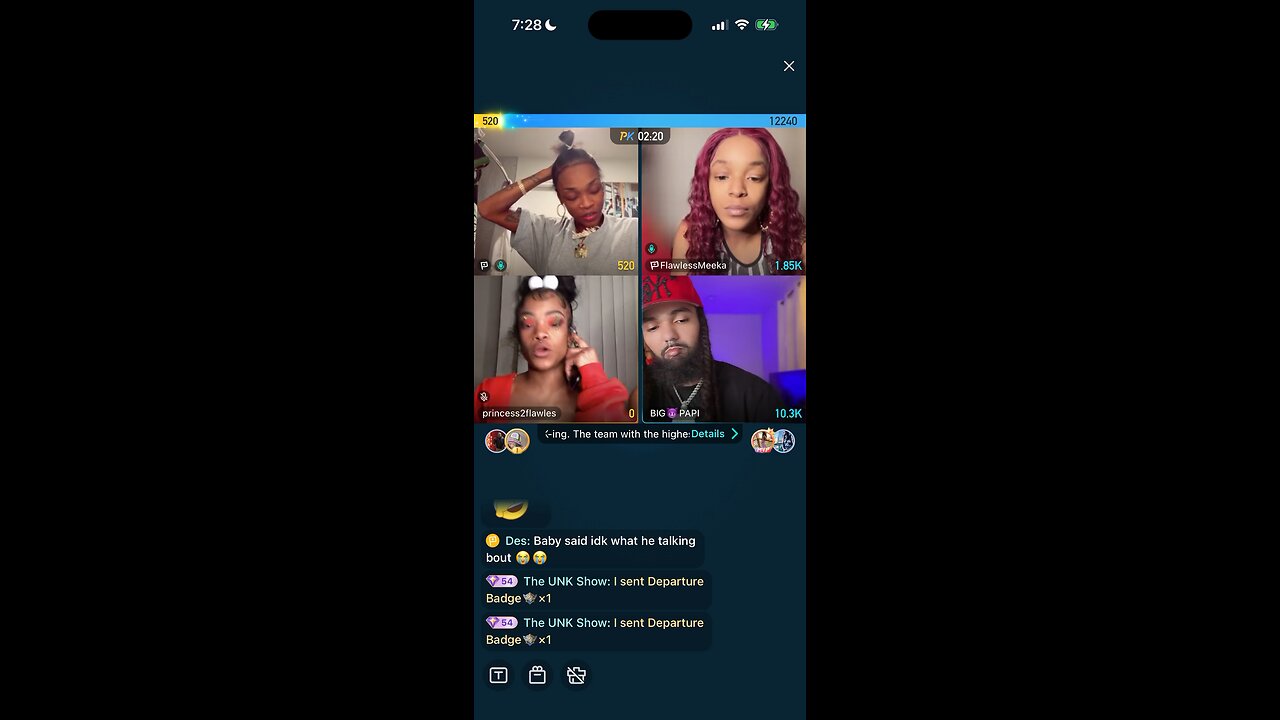 FLAWLESS SISTERS TEAM PK WITH BIG PAPI BIGO LIVE