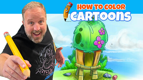 How to Color a Cartoon Hut on the Computer